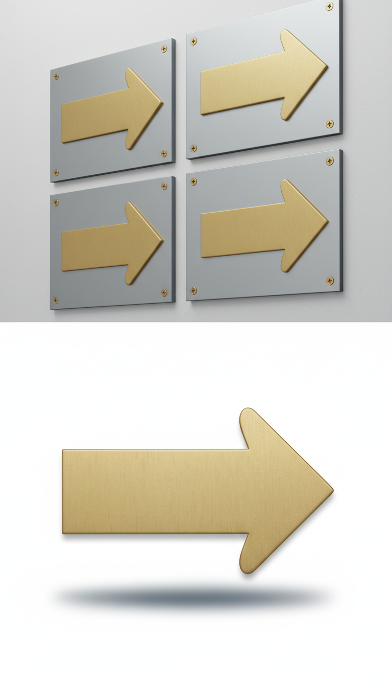 Brass Directional Arrow Sign